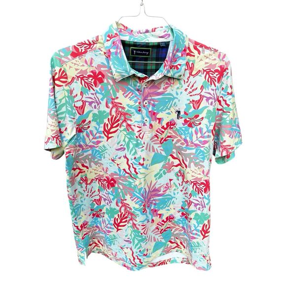 William Murray Golf Navy Polo “Murraytisse” Men’s Medium Paradise Beach Colorful - Picture 1 of 11